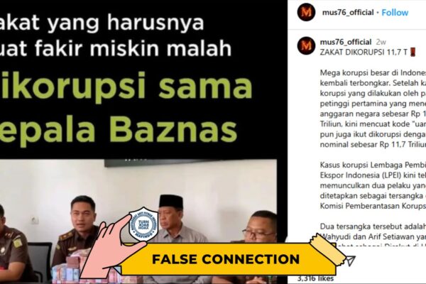 Hoaks! Baznas Disebut Korupsi Uang Zakat Sebesar Rp11,7 Triliun Baznas