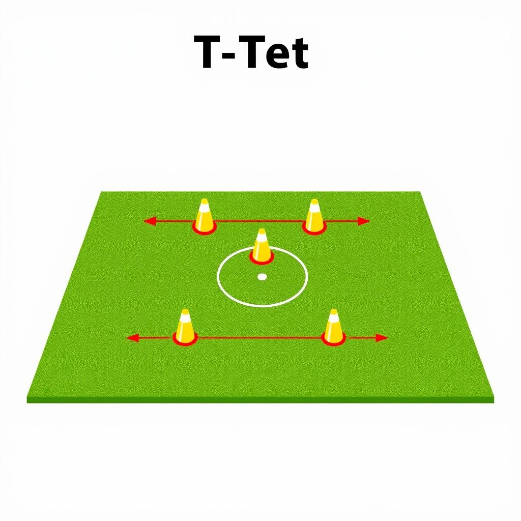 Diagram pelaksanaan T-Test untuk mengukur agility Diagram pelaksanaan T-Test untuk mengukur agility